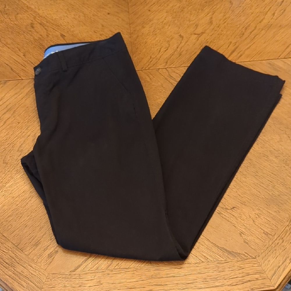 Dockers Black Flat Front Straight Leg Chino Pants Size 8M